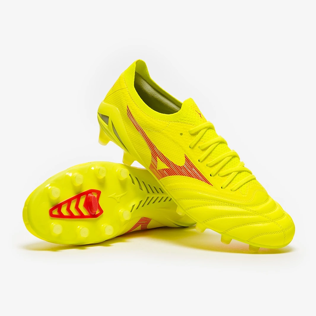 Mizuno Morelia Neo IV Beta Elite FG - Safety Yellow / Fiery Coral / Safety Yellow